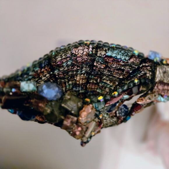 Vintage Handmade Crystal and Wire Small Handbag Unique - Picture 8 of 8